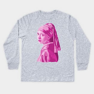 Girl With A Pearl Earring Kids Long Sleeve T-Shirt